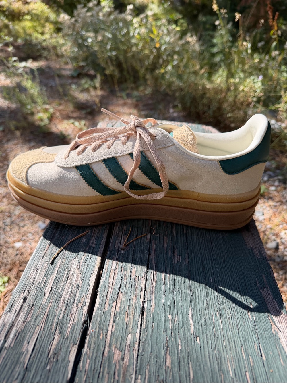 Adidas Gazelle Bold W 8.5 Collegiate Green Cream White ID7056